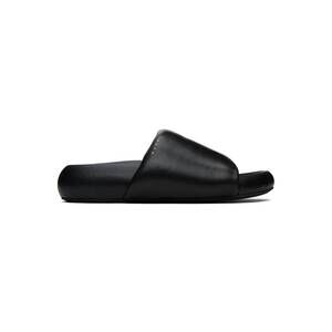 NEW MARNI men's leather pouf sandals in black